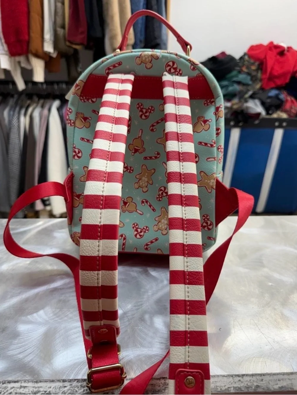 Loungefly Kids Mint & Red Peppermint Mickey Mini Backpack